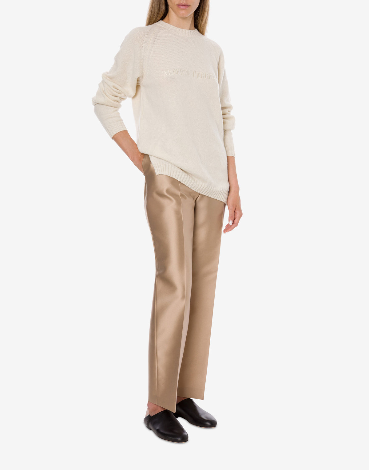 Pull en cachemire avec logo - Ivory