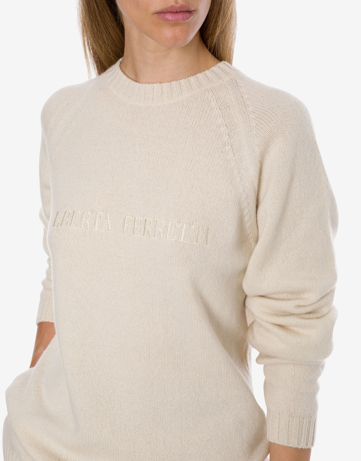 Pull en cachemire avec logo - Ivory