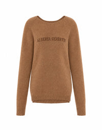 Pull en cachemire avec logo - Beige