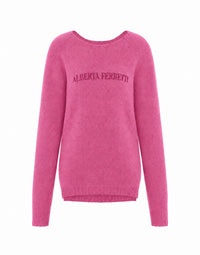 Pull en cachemire avec logo - Pink