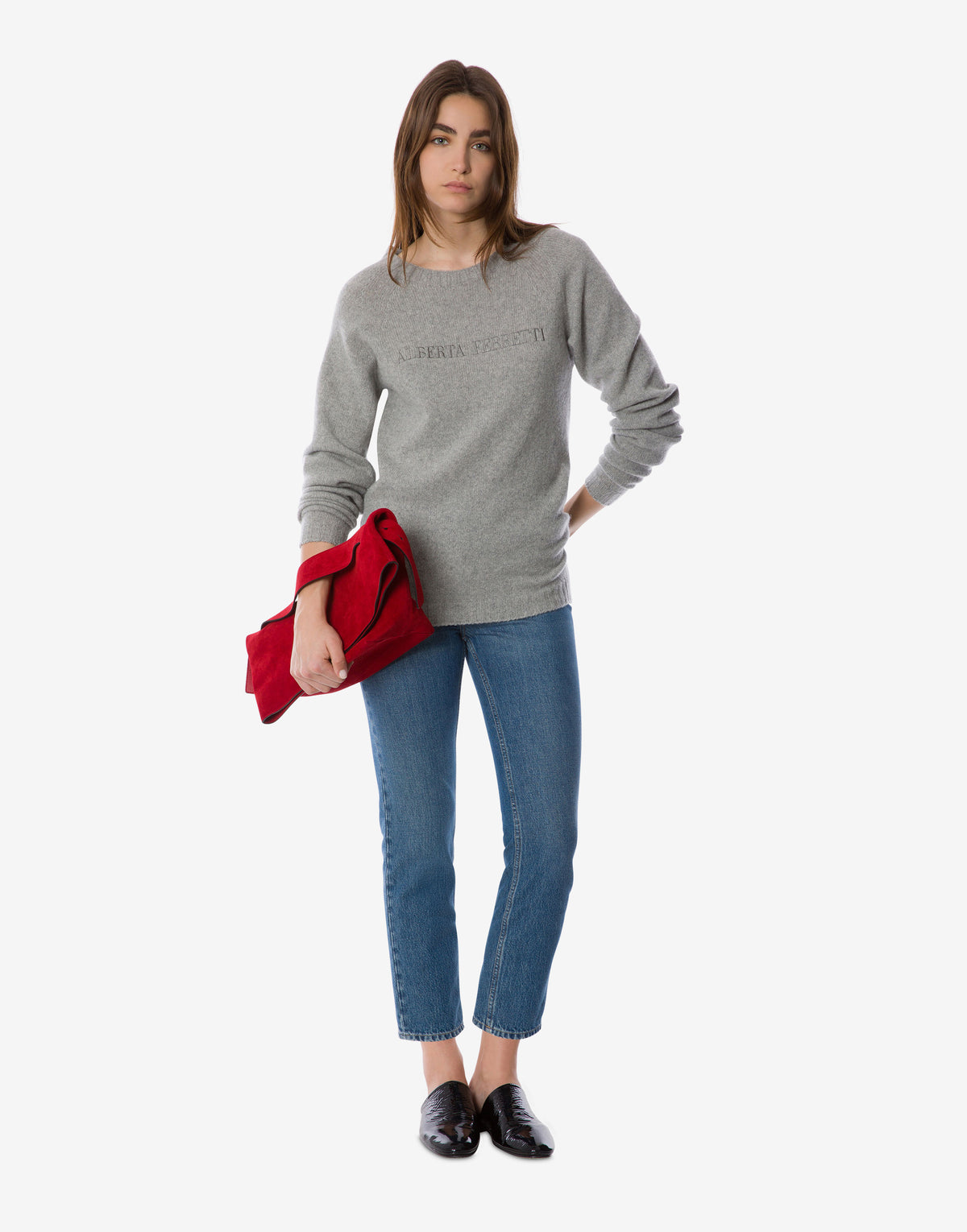 Pull en cachemire avec logo - Grey