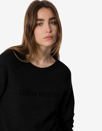 Pull en cachemire avec logo - Black