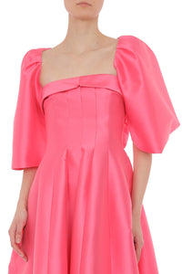 Cape mikado à manches bouffantes - Fuxia