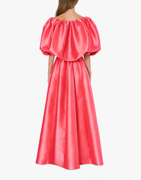 Cape mikado à manches bouffantes - Fuxia