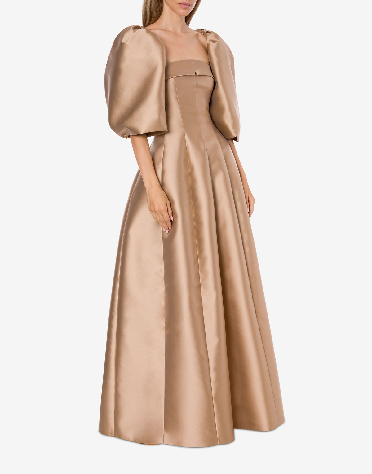 Cape mikado à manches bouffantes - Beige