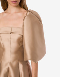 Cape mikado à manches bouffantes - Beige