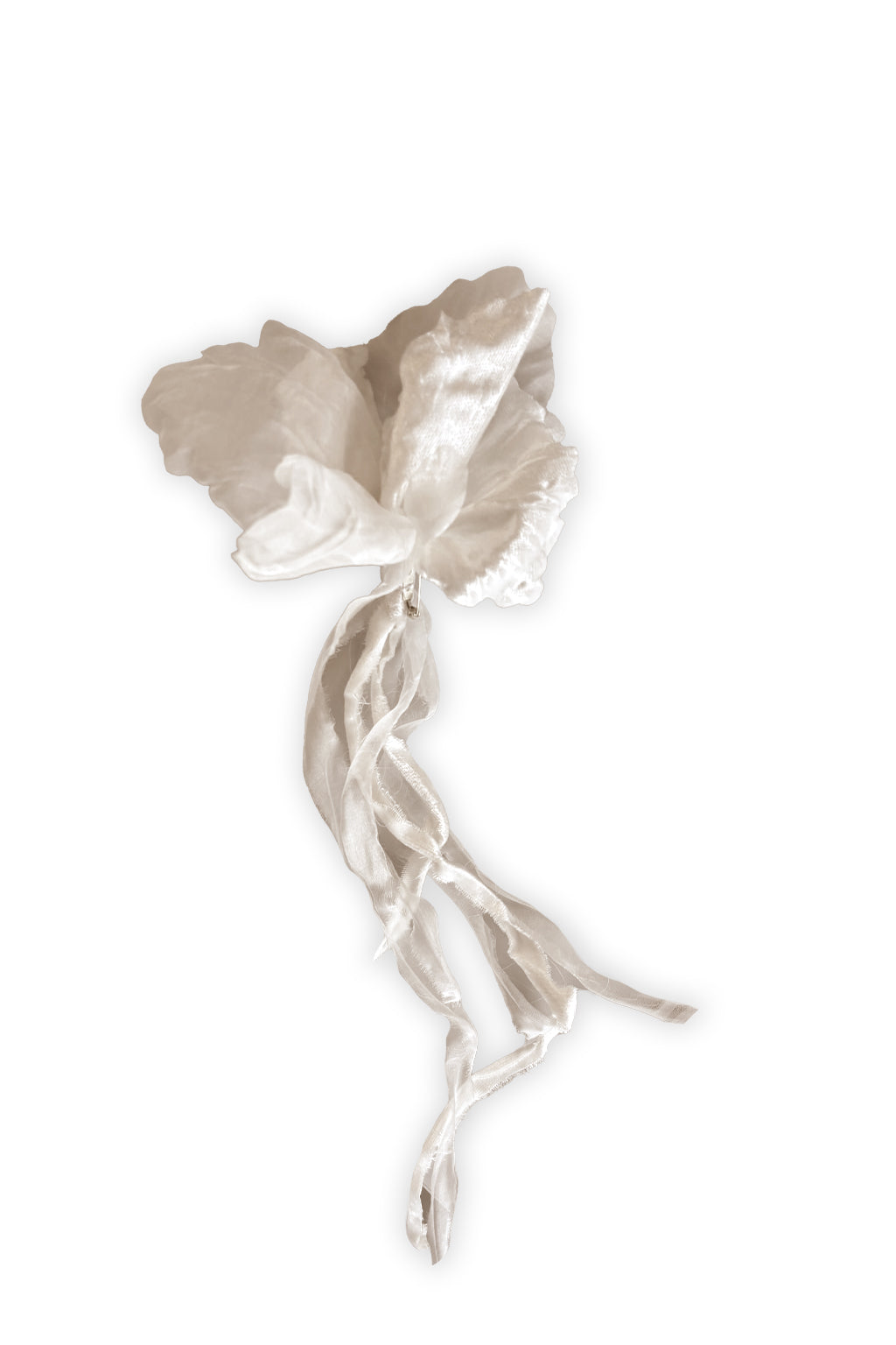 Broche Fleur en Organza - Ivory