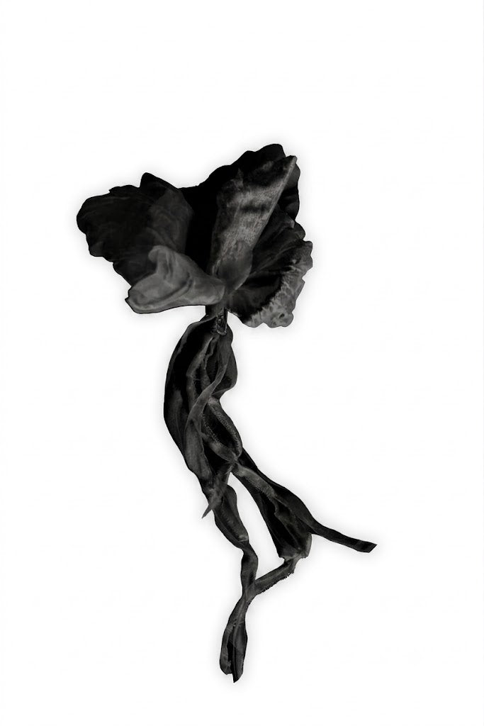 Broche Fleur en Organza - Black