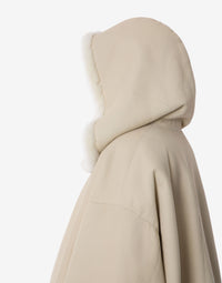 Veste réversible en shearling avec capuche - Ivory