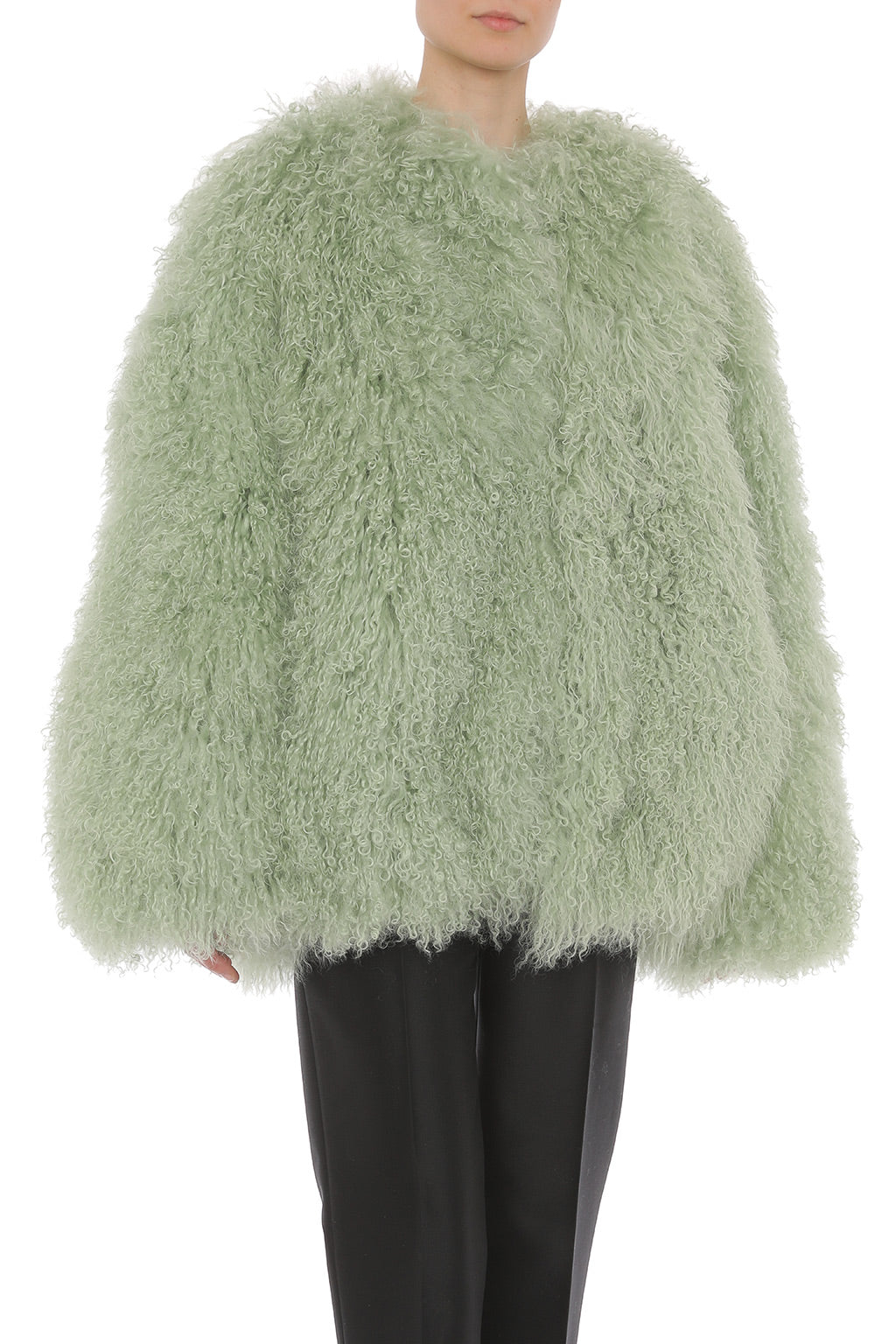 Veste Effet Fourrure Bouclée - Green