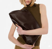 Grande pochette en daim - Brown