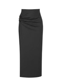 Jupe midi en laine tropicale - Grey