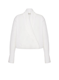Chemise croisée en popeline de coton - White