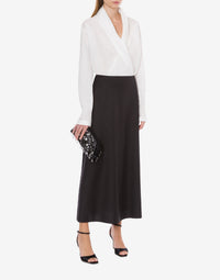 Chemise croisée en popeline de coton - White