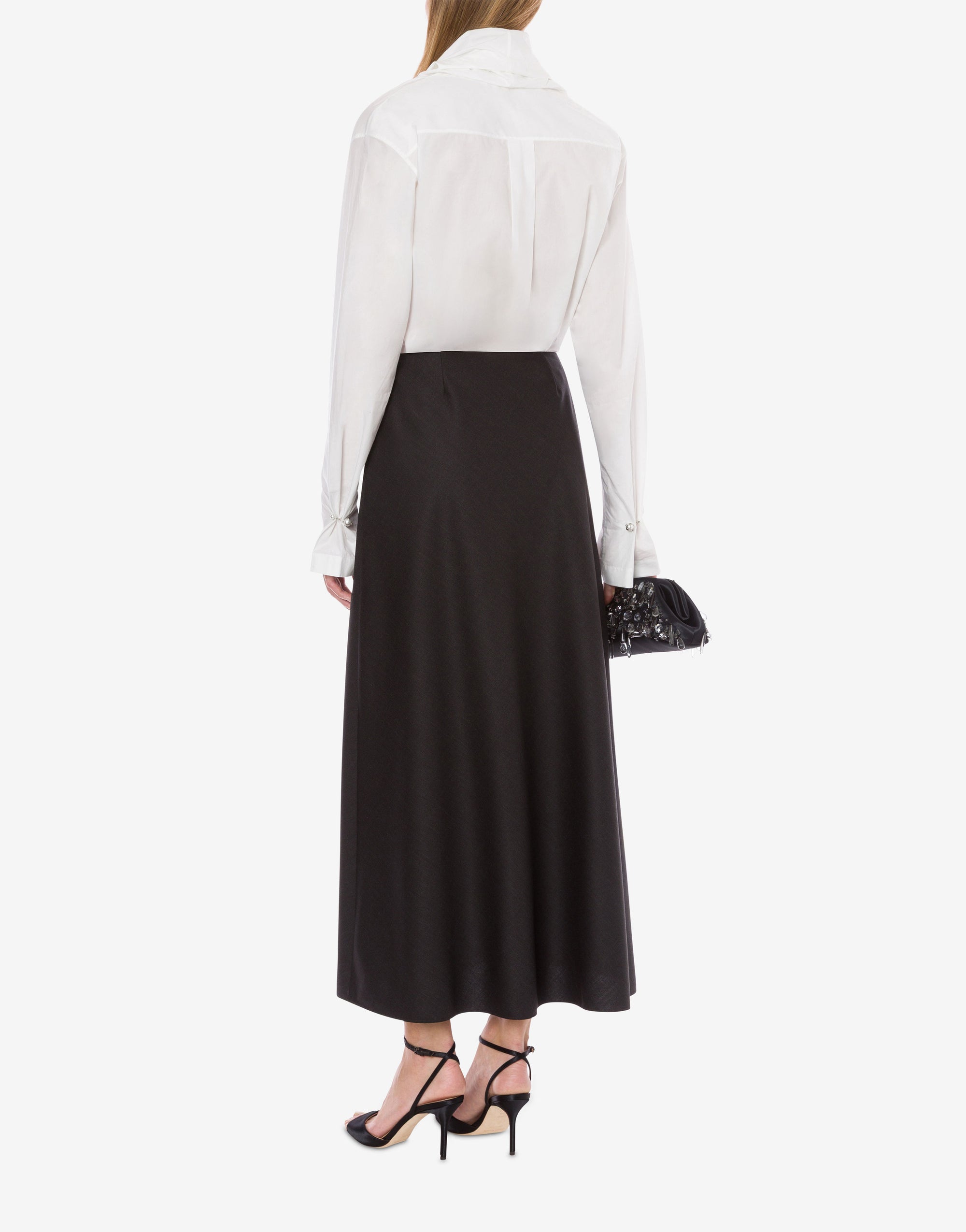 Chemise croisée en popeline de coton - White