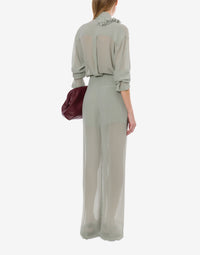 Chemise à col v florale - Ice Grey