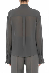 Chemise à col v florale - Grey