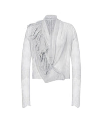 Chemise en dentelle avec encolure à volants - Ice Grey