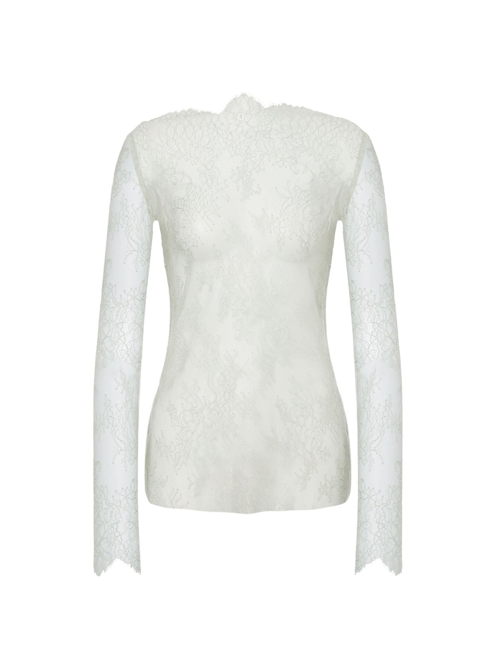 Top en dentelle transparente - Ice Grey