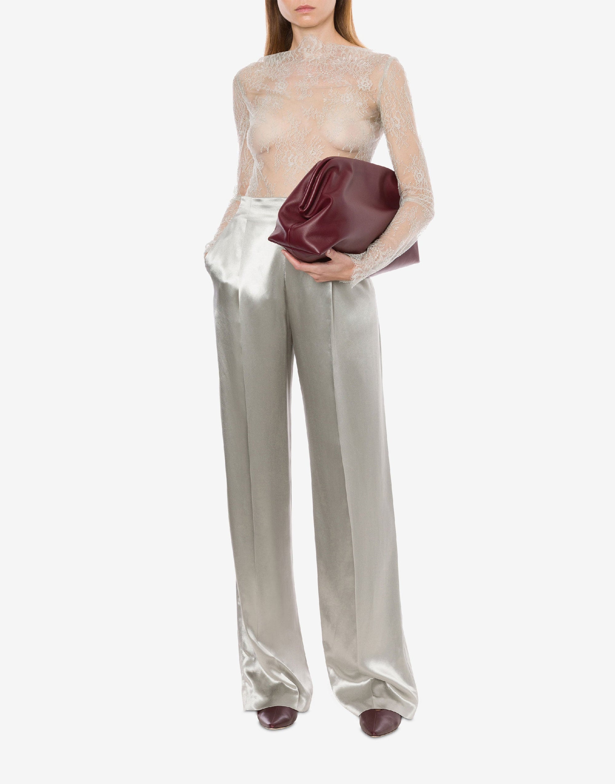 Top en dentelle transparente - Ice Grey