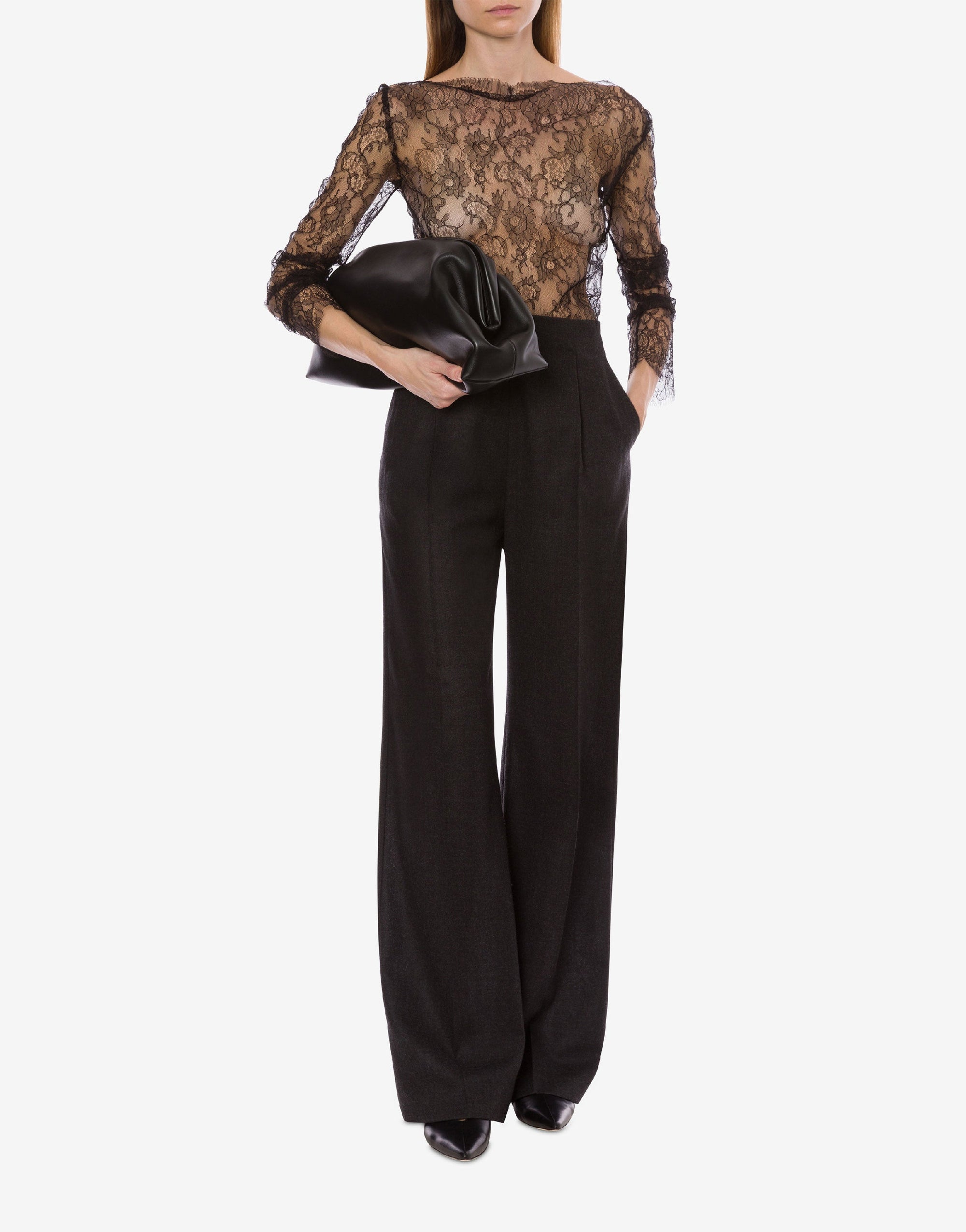 Top en dentelle transparente - Black