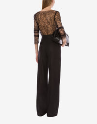Top en dentelle transparente - Black