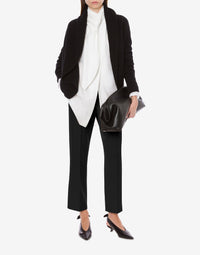 Chemise en popeline de coton avec nœud de cravate - White