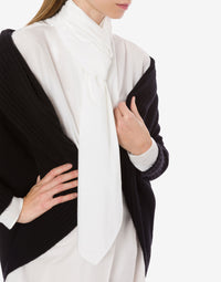Chemise en popeline de coton avec nœud de cravate - White
