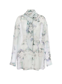 Chemise en mousseline de soie imprimée florale - Fantasy Ice Grey