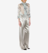 Chemise en mousseline de soie imprimée florale - Fantasy Ice Grey