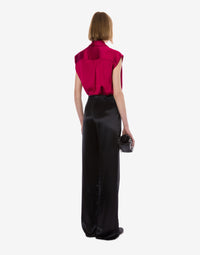 Chemise en satin brillant - Fuchsia