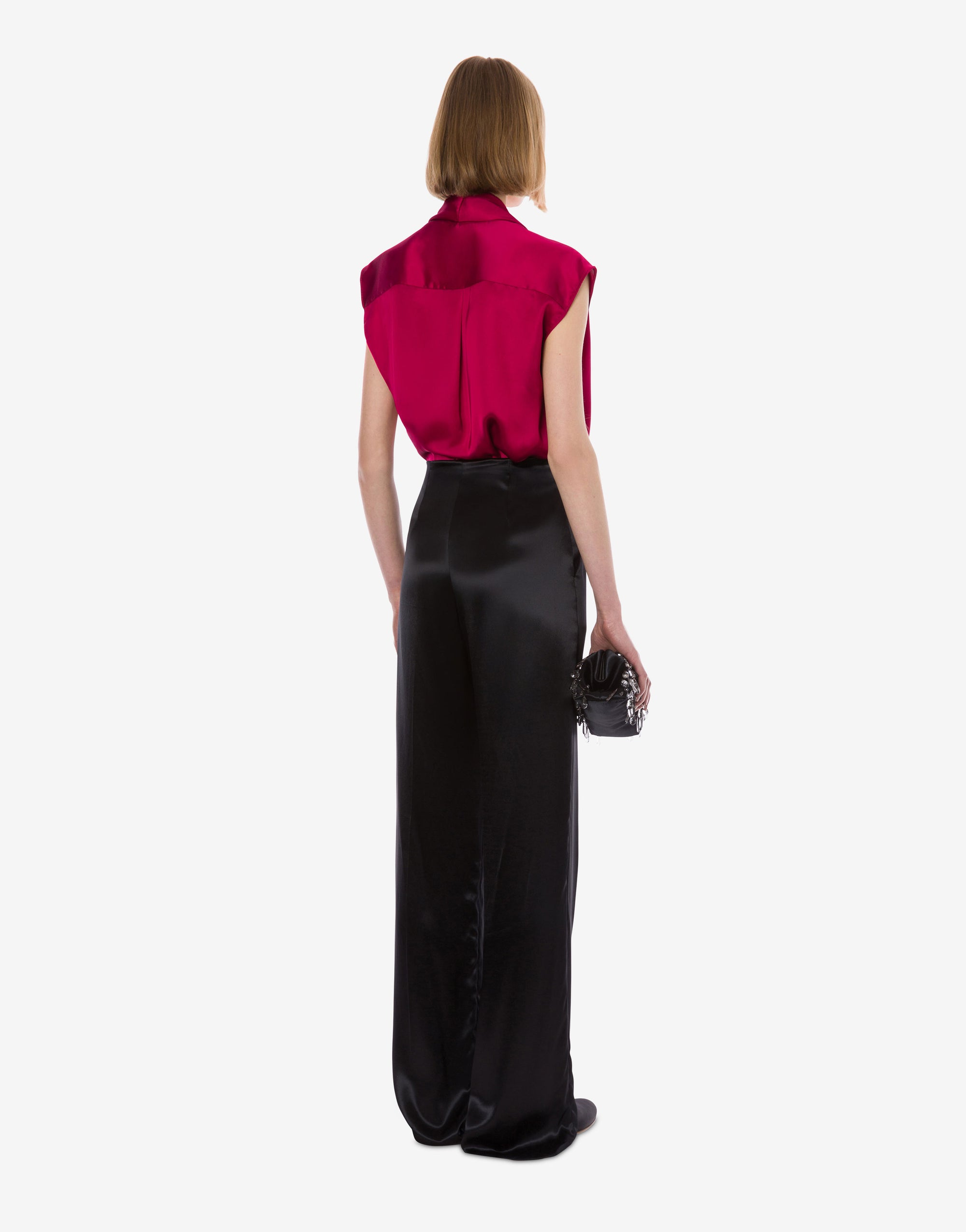 Chemise en satin brillant - Fuchsia