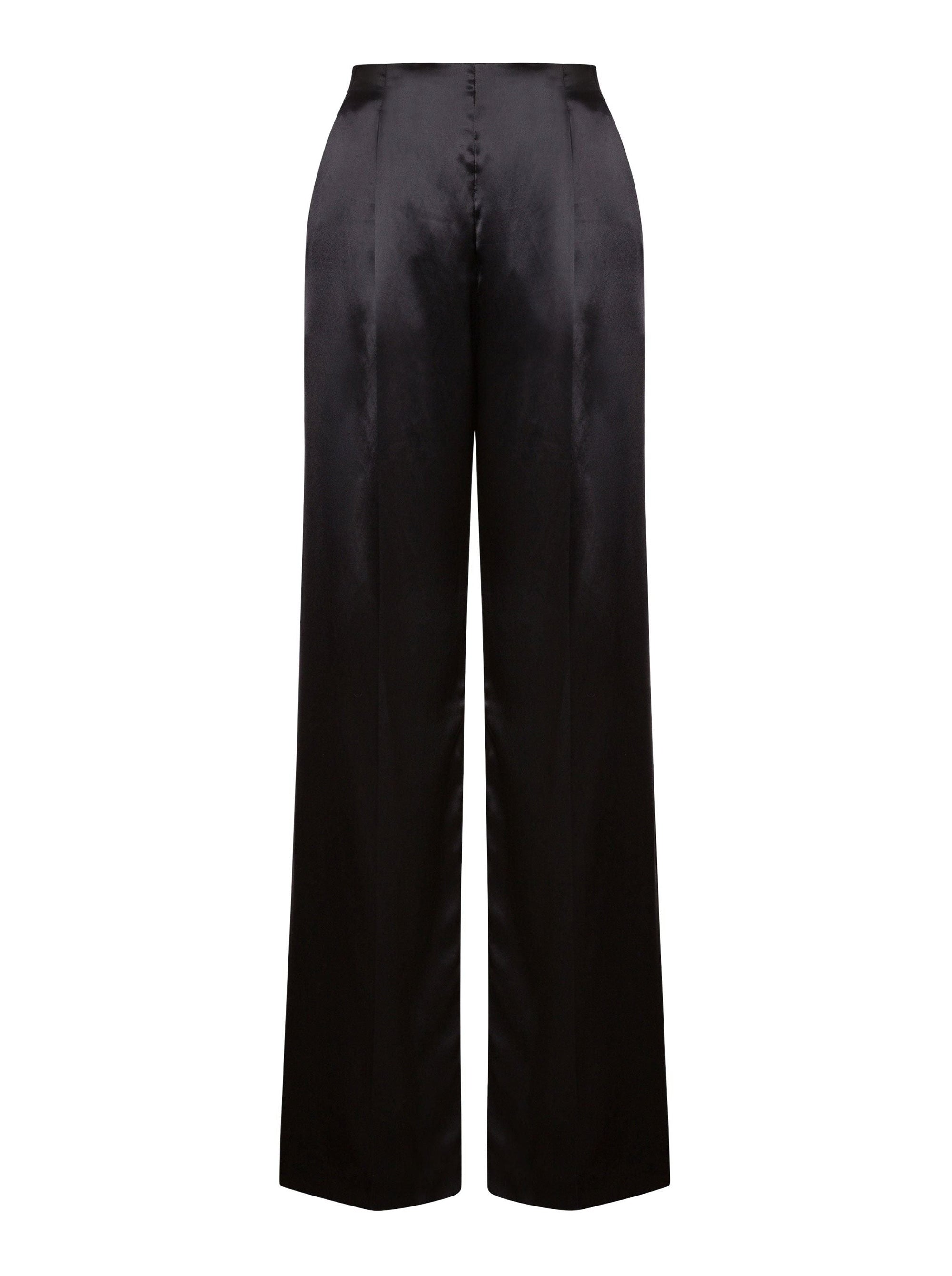 Pantalon en satin brillant - Black