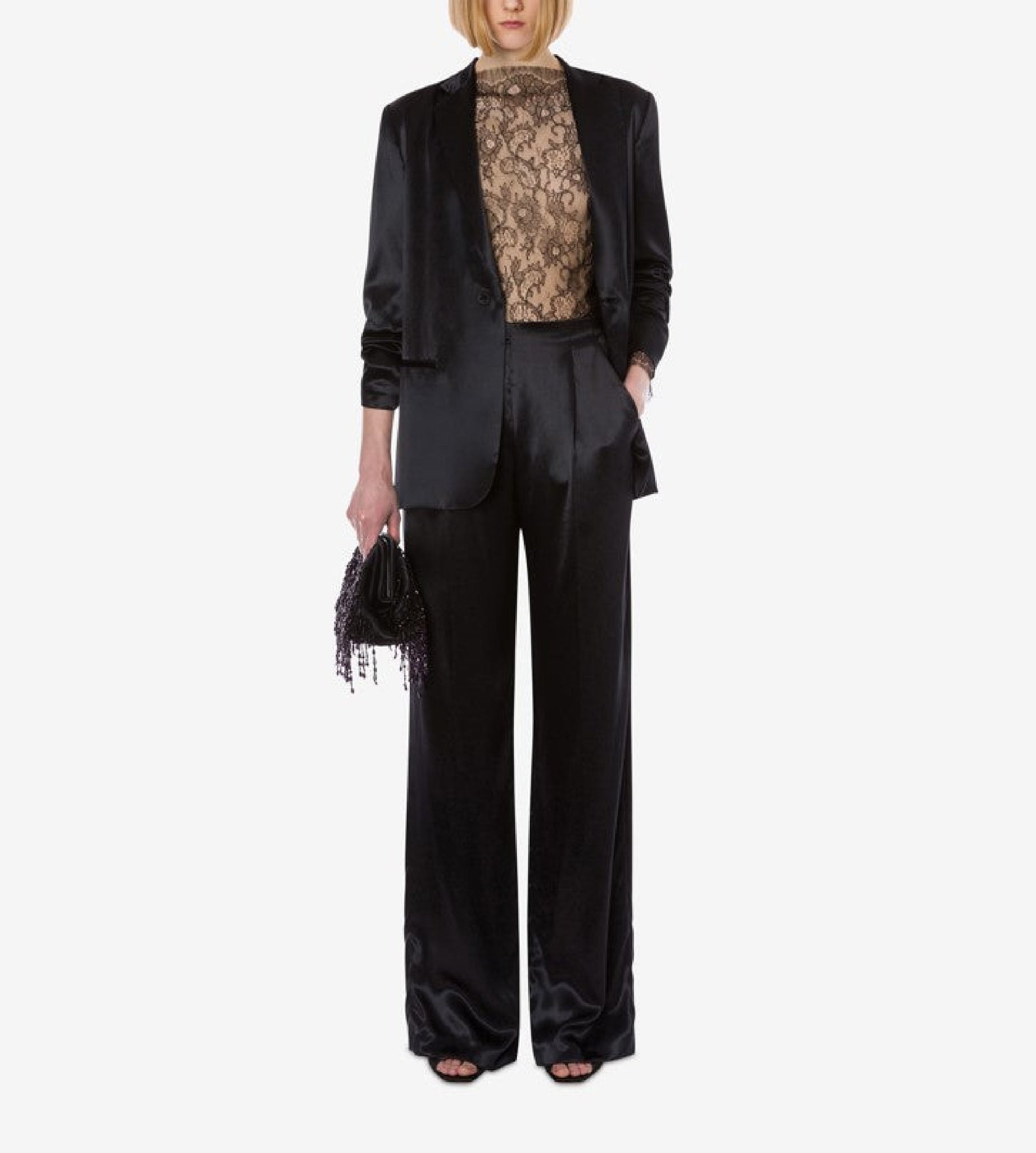 Pantalon en satin brillant - Black