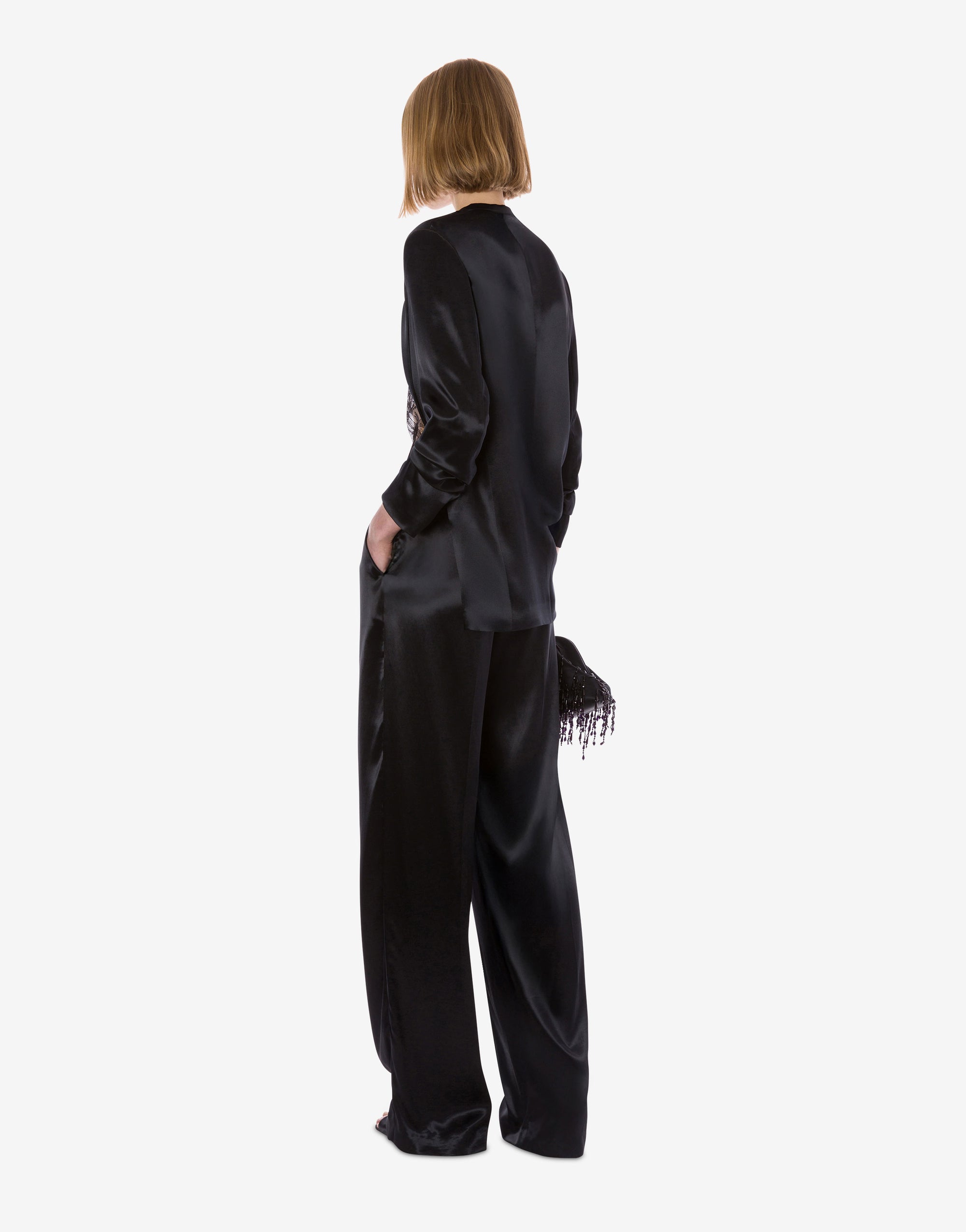 Pantalon en satin brillant - Black