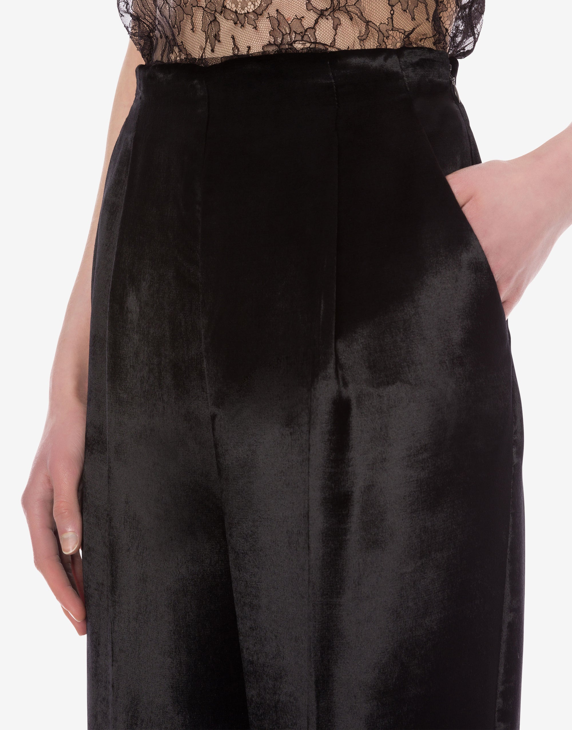 Pantalon en velours brillant - Black