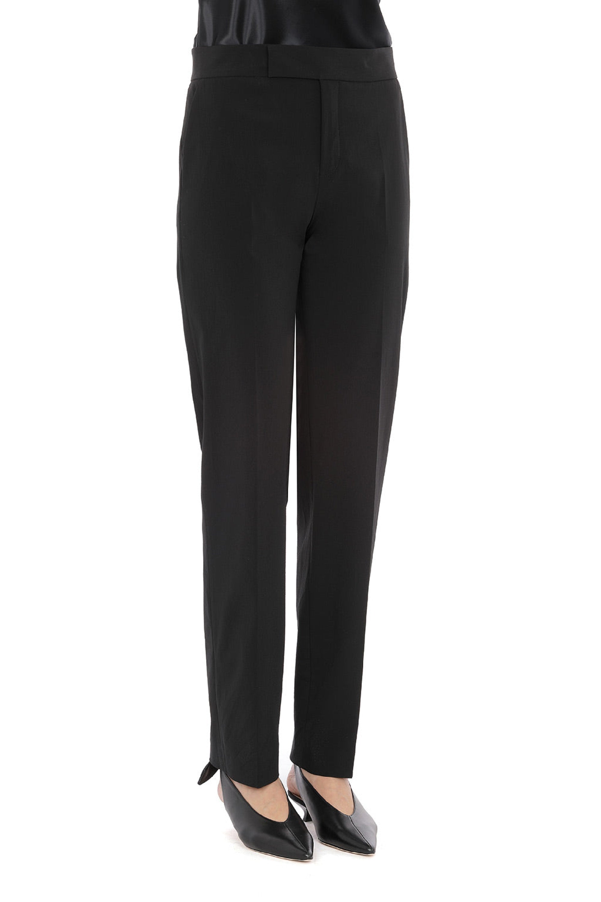 Straight-leg tailored trousers - Black