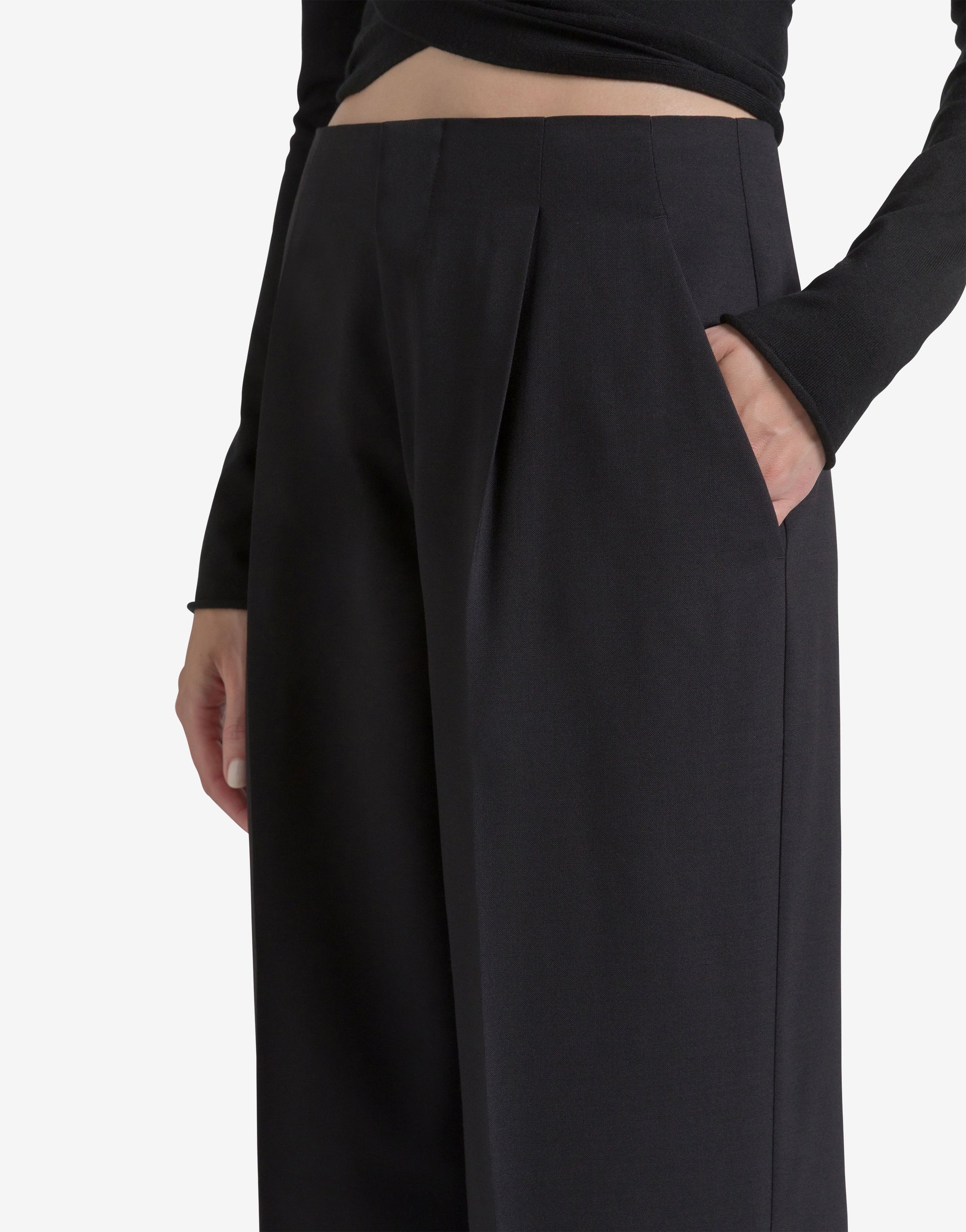 Wool suit trousers - Black