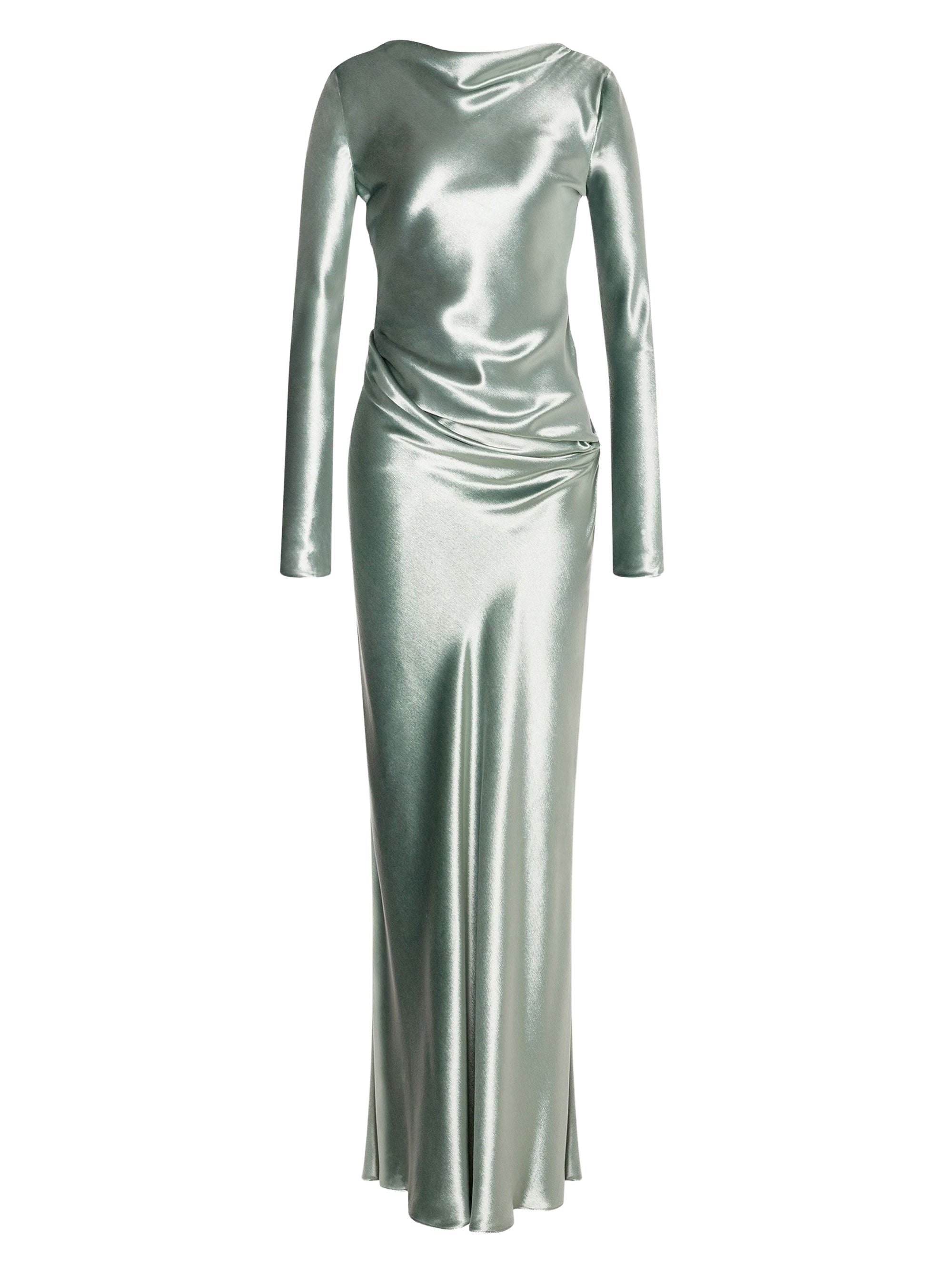 Robe longue en velours brillant - Green