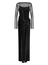Robe longue en maille et strass - Dark Grey