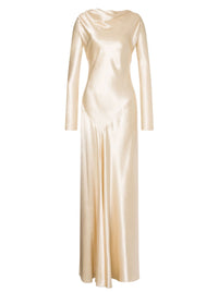 Robe longue en satin brillant - Ivory