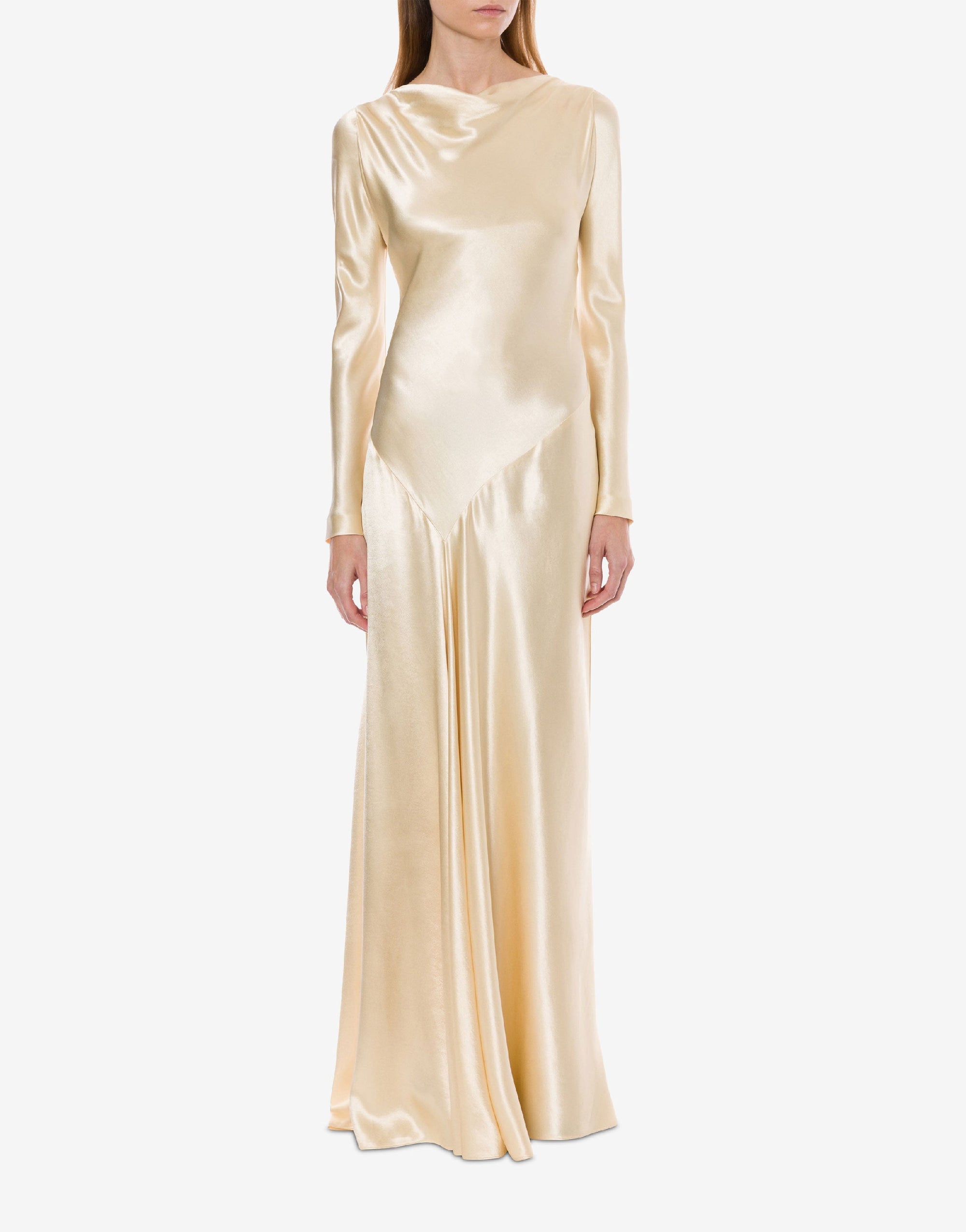 Robe longue en satin brillant - Ivory