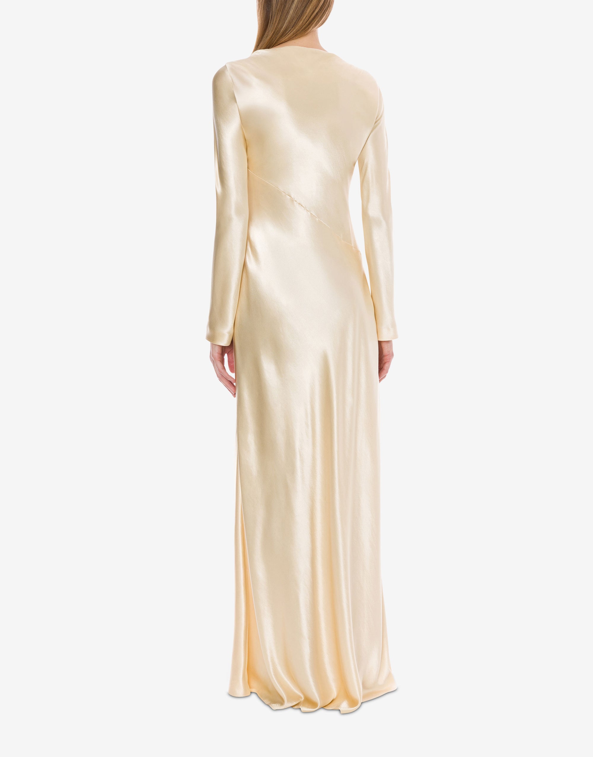 Robe longue en satin brillant - Ivory