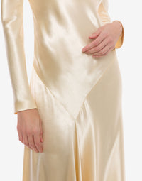 Robe longue en satin brillant - Ivory