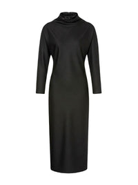Tropical wool midi dress - Black