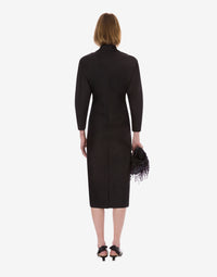Tropical wool midi dress - Black