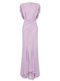 Ruffled maxi dress - Purple