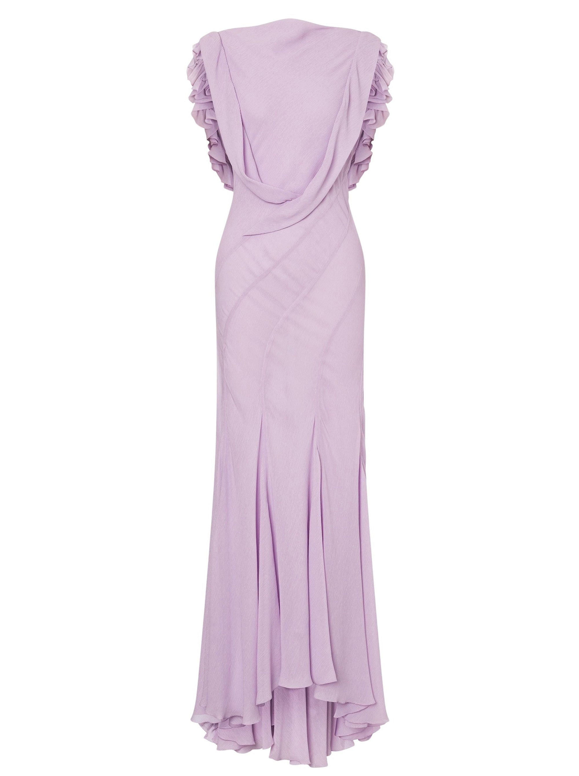 Ruffled maxi dress - Purple