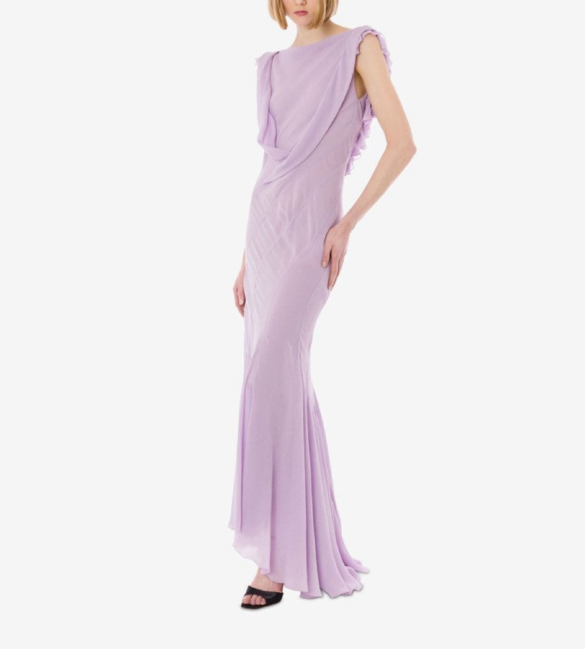 Ruffled maxi dress - Purple