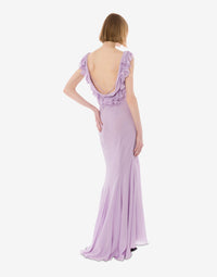 Ruffled maxi dress - Purple